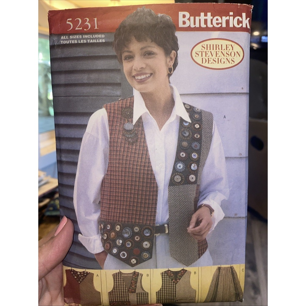 Vintage 1997 Butterick Skirt & Vest Pattern 5231 Size S-XL UNCUT Stevenson